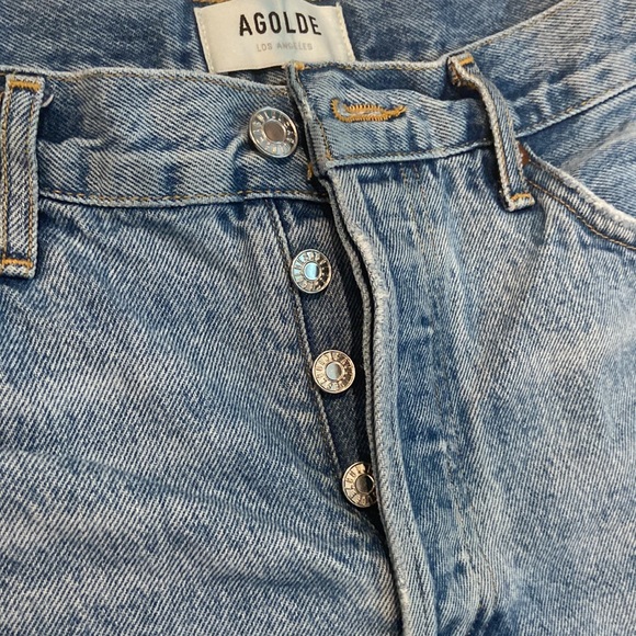 AGOLDE Parker Destroyed Denim Shorts 28 - Picture 3 of 11